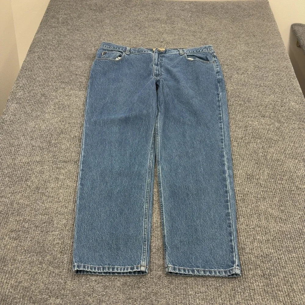 LL Bean Jeans Mens 42x30 Blue Cotton Classic Fit Straight Leg Casual Outdoor